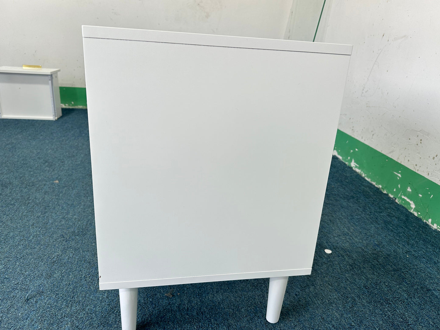 22.83'' H Modern White Nightstand with One Drawer and Open Shelf, Gold - Accented Handle, Ideal for Bedroom Decor
