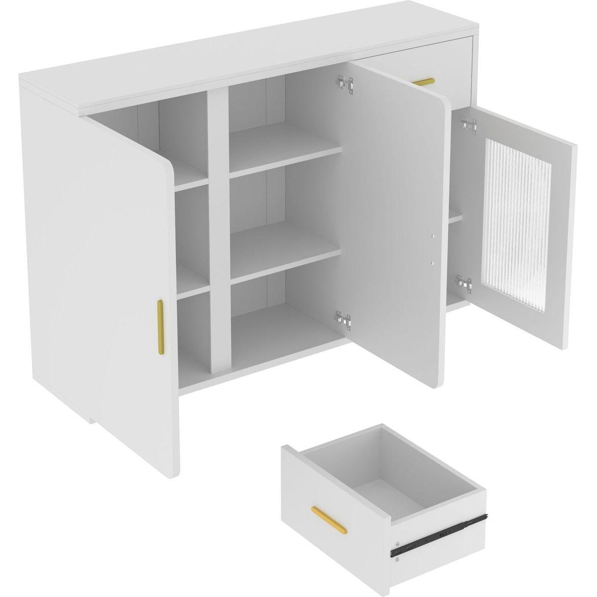 Wood Storage Cabinet, Modern Accent Buffet Cabinet, Free Standing Sideboard and Buffet Storage with Door Buffet Sideboard for Bedroom, Living Room, Kitchen or Hallway