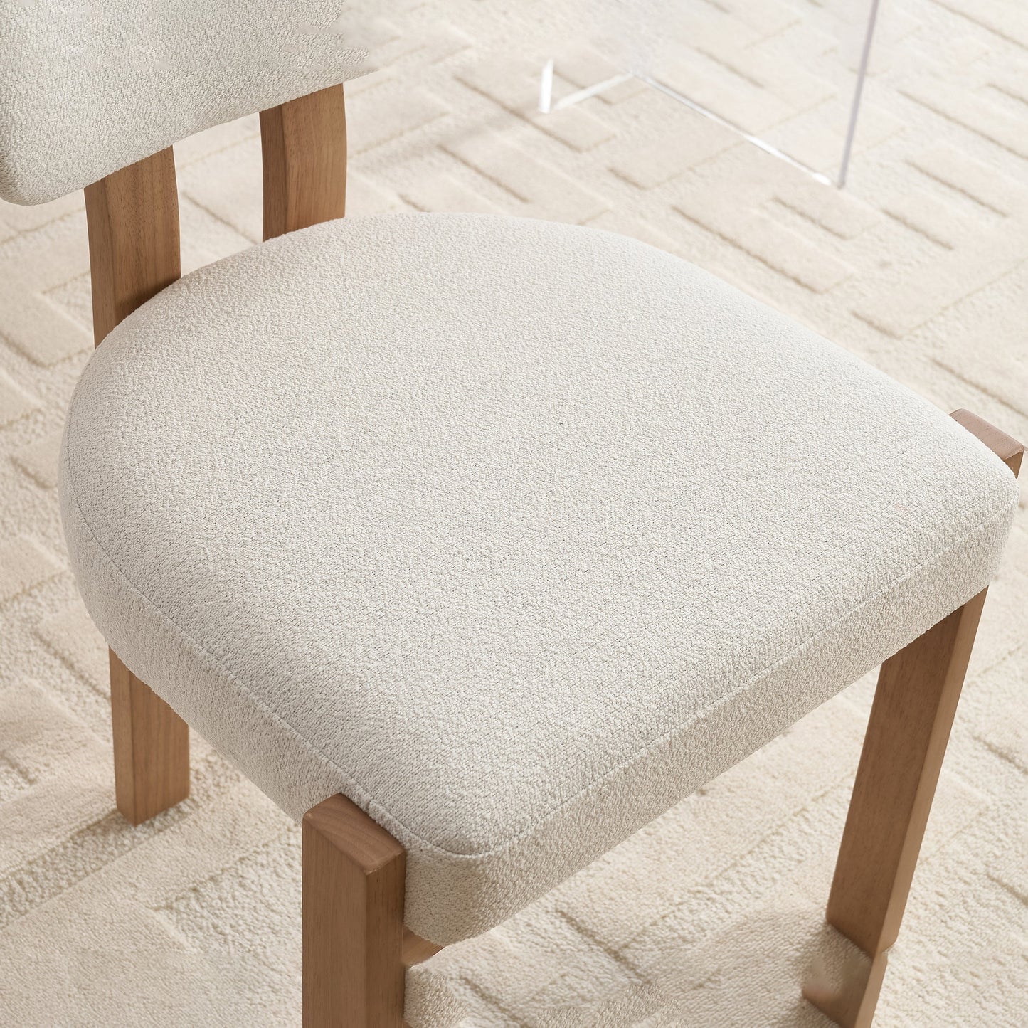Wooden Dining Chairs Set of 2, Modern Fabric Upholstered Dining Room Chair Kitchen Chairs, Farmhouse Dinner Chair for Kitchen Dining Room