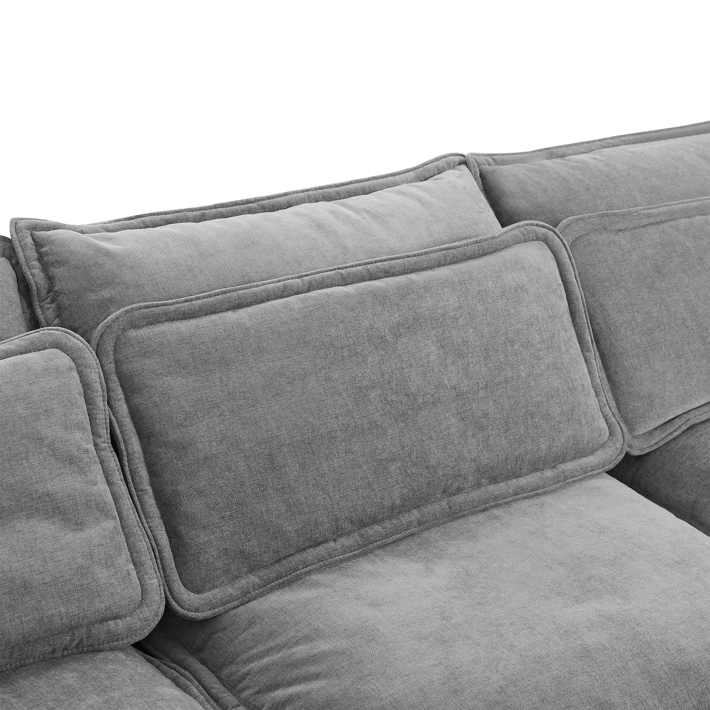 U_Style Double-Layer Cushion Modern Large U-Shaped Modular Sofa, Freely Combinable 6-Seater with Storage Function, Convertible to Sofa Bed, Perfect for Living Rooms, Offices, and Apartments