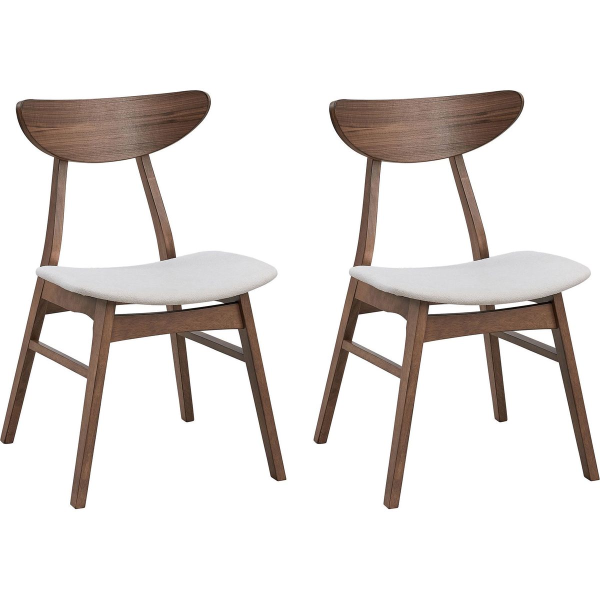 (1 Table+4 Chairs)Modern Dining Table Set of 5 pcs,Wooden Dining Table and Upholstered Chairs for Living Room,Round Kitchen Set with Sturdy Legs for Restaurant,Walnut