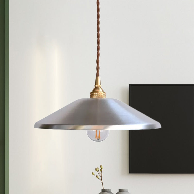Liam's Industrial Pendant - Silver Saucer Garage Light