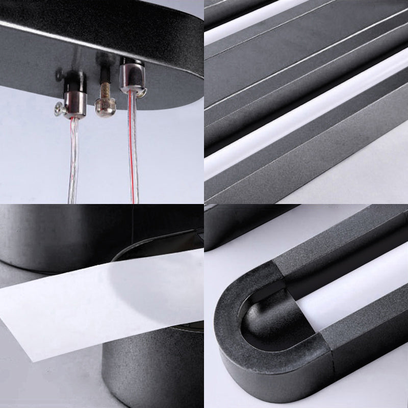 Starlight: Oval Metal Pendant LED Light - Contemporary Black, Adjustable White/Warm/Natural