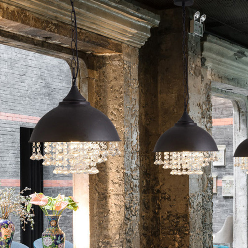 Harlow - Glamorous Industrial Pendant Light with Crystal Accents (1-Light)