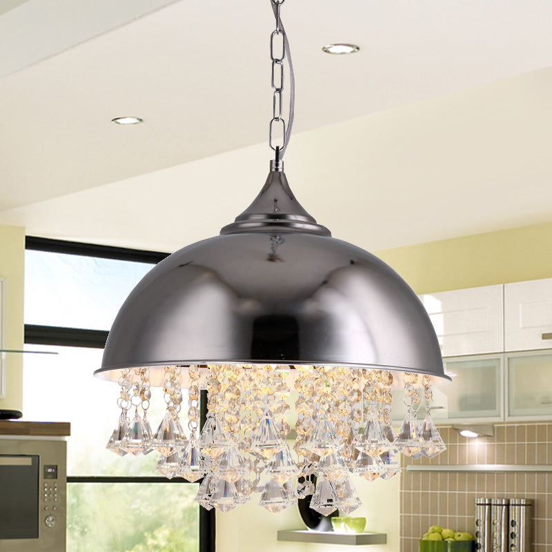 Harlow - Glamorous Industrial Pendant Light with Crystal Accents (1-Light)