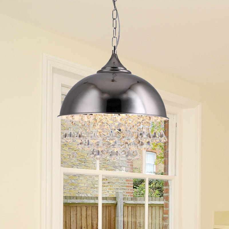 Harlow - Glamorous Industrial Pendant Light with Crystal Accents (1-Light)