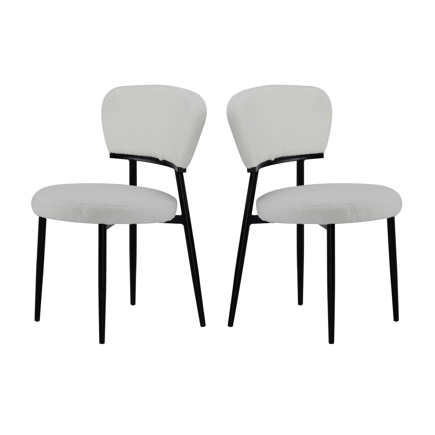 Upholstered Dinning Chair Set of 2-White