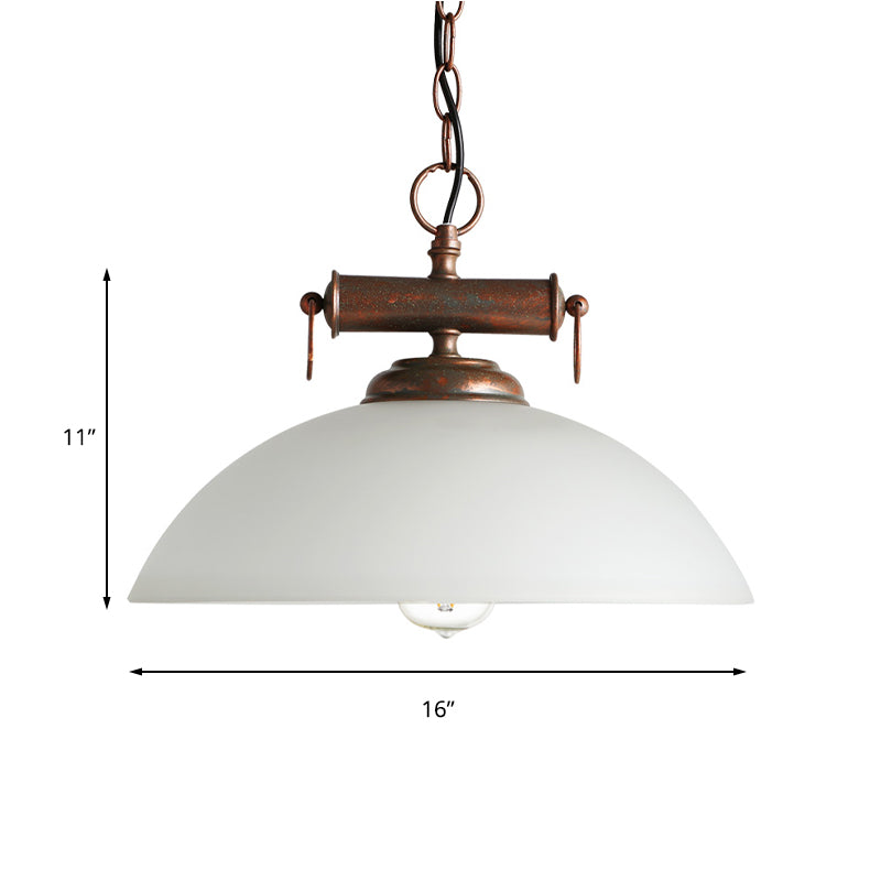 Avery's Elegant Embrace: Farmhouse Pendant Lamp with White Glass Shade