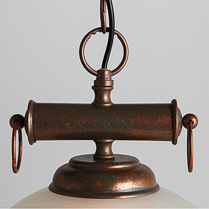 Avery's Elegant Embrace: Farmhouse Pendant Lamp with White Glass Shade