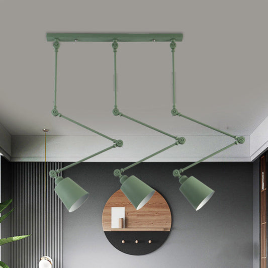 Evelyn's Adjustable 3-Light Green & Black Pendant Lamp: A Touch of Modern Elegance