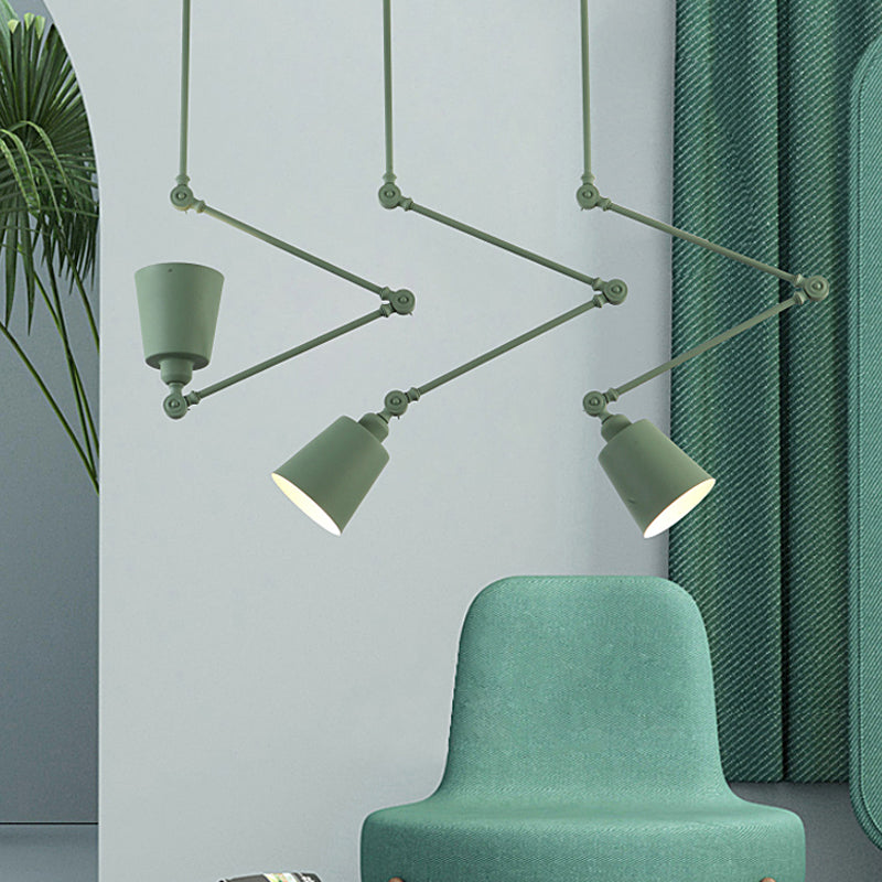 Evelyn's Adjustable 3-Light Green & Black Pendant Lamp: A Touch of Modern Elegance