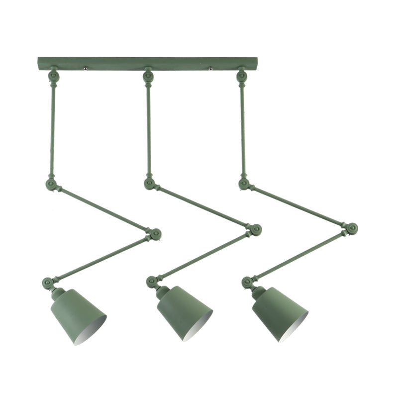 Evelyn's Adjustable 3-Light Green & Black Pendant Lamp: A Touch of Modern Elegance