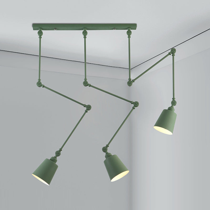 Evelyn's Adjustable 3-Light Green & Black Pendant Lamp: A Touch of Modern Elegance