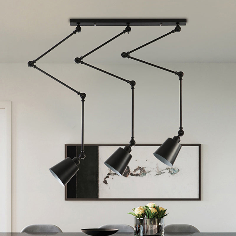 Evelyn's Adjustable 3-Light Green & Black Pendant Lamp: A Touch of Modern Elegance