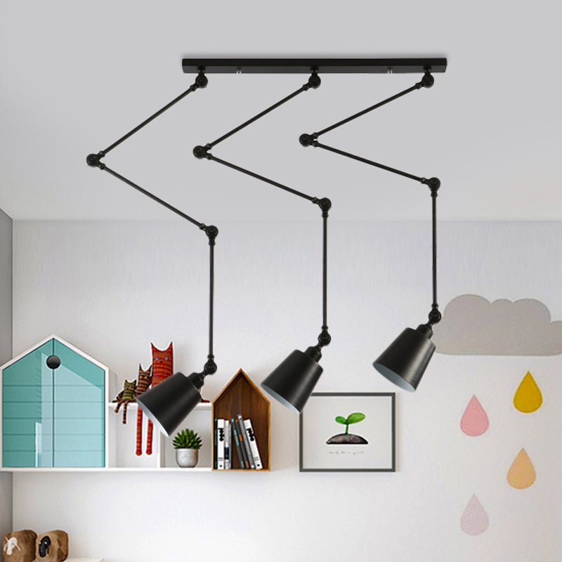 Evelyn's Adjustable 3-Light Green & Black Pendant Lamp: A Touch of Modern Elegance