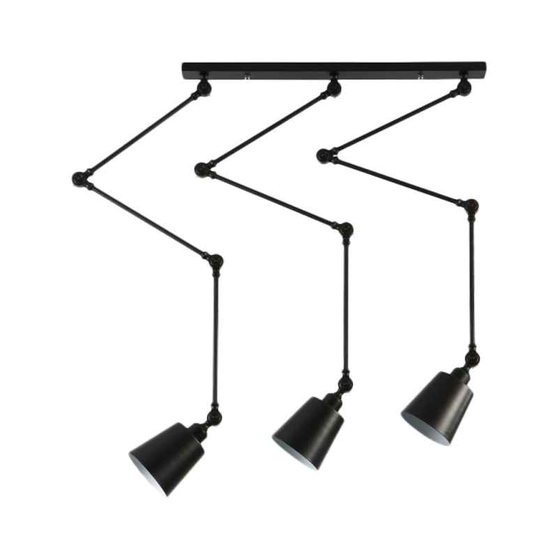 Evelyn's Adjustable 3-Light Green & Black Pendant Lamp: A Touch of Modern Elegance