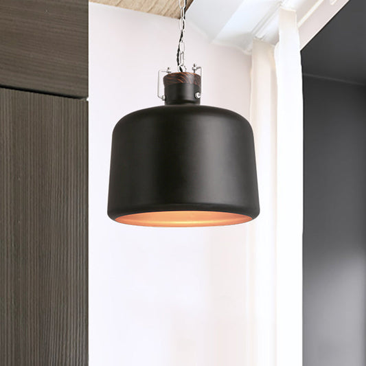 Carter - Industrial Bucket Pendant Light (Black/White, 1-Light)