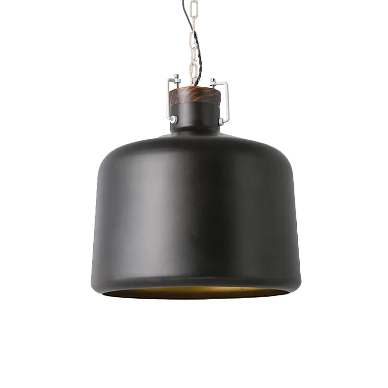 Carter - Industrial Bucket Pendant Light (Black/White, 1-Light)