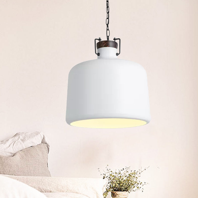Carter - Industrial Bucket Pendant Light (Black/White, 1-Light)
