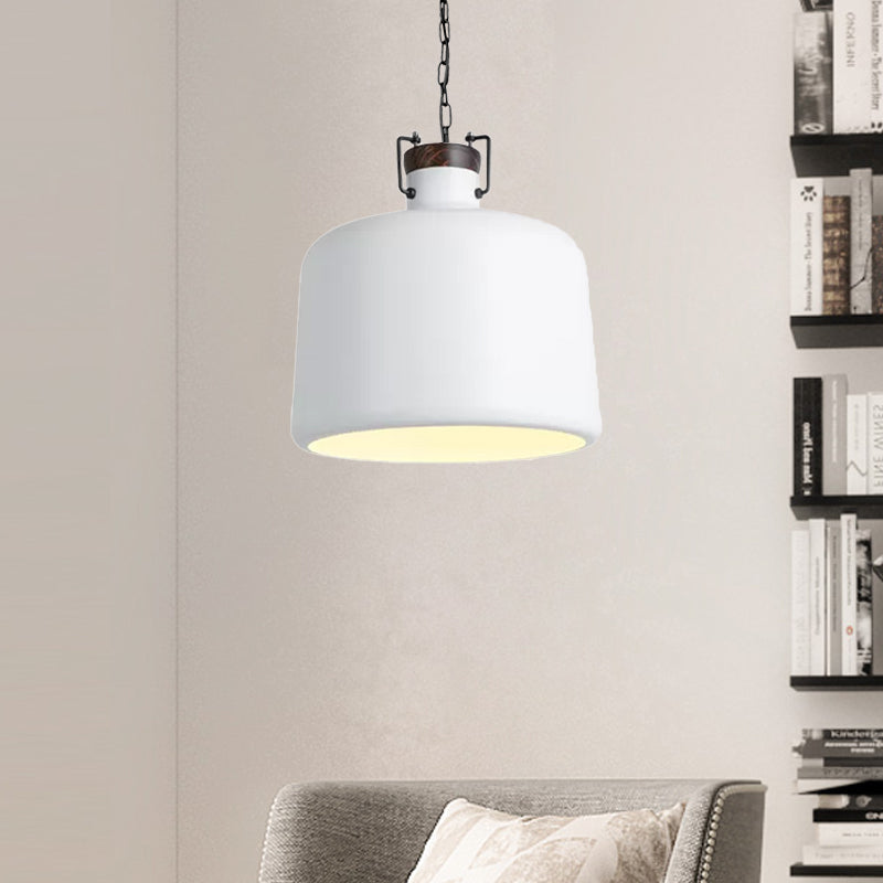 Carter - Industrial Bucket Pendant Light (Black/White, 1-Light)