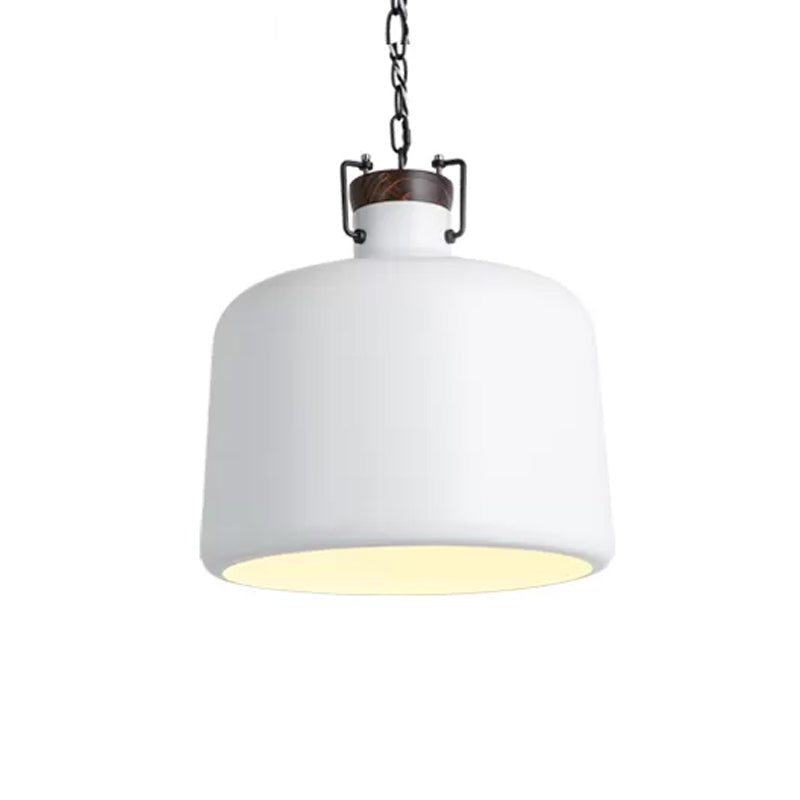 Carter - Industrial Bucket Pendant Light (Black/White, 1-Light)