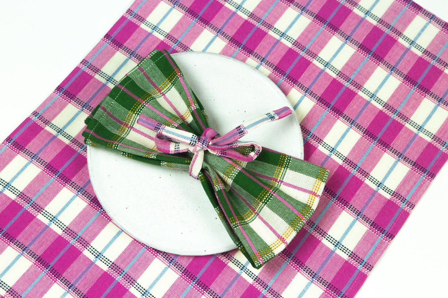 San Andres Gingham Pink & Ivory Placemat
