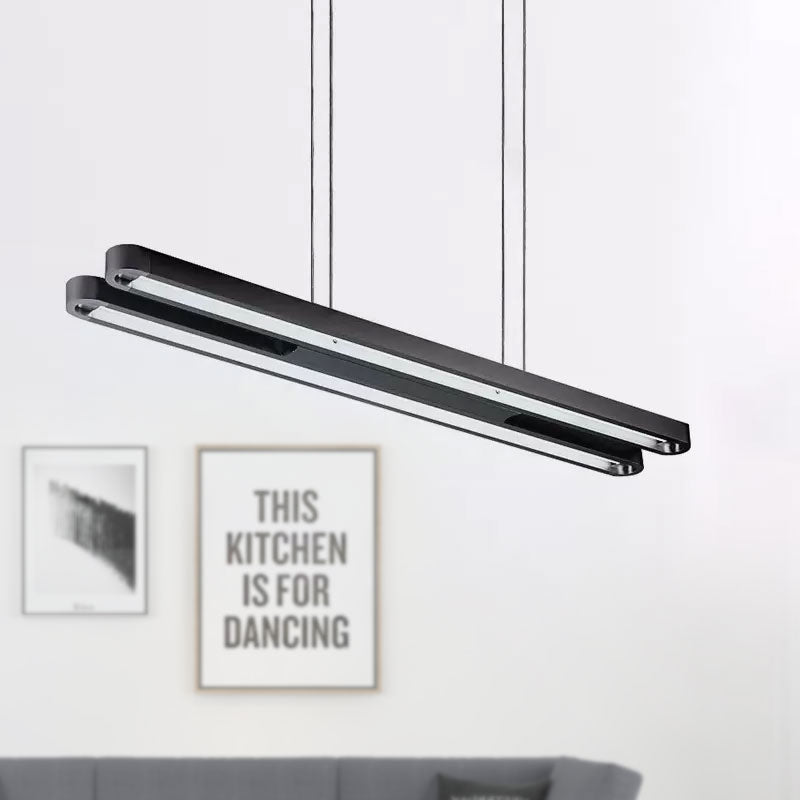 Starlight: Oval Metal Pendant LED Light - Contemporary Black, Adjustable White/Warm/Natural