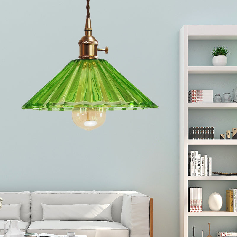 Caroline Scalloped Glass Pendant Lamp - Brass Accents for Contemporary Spaces