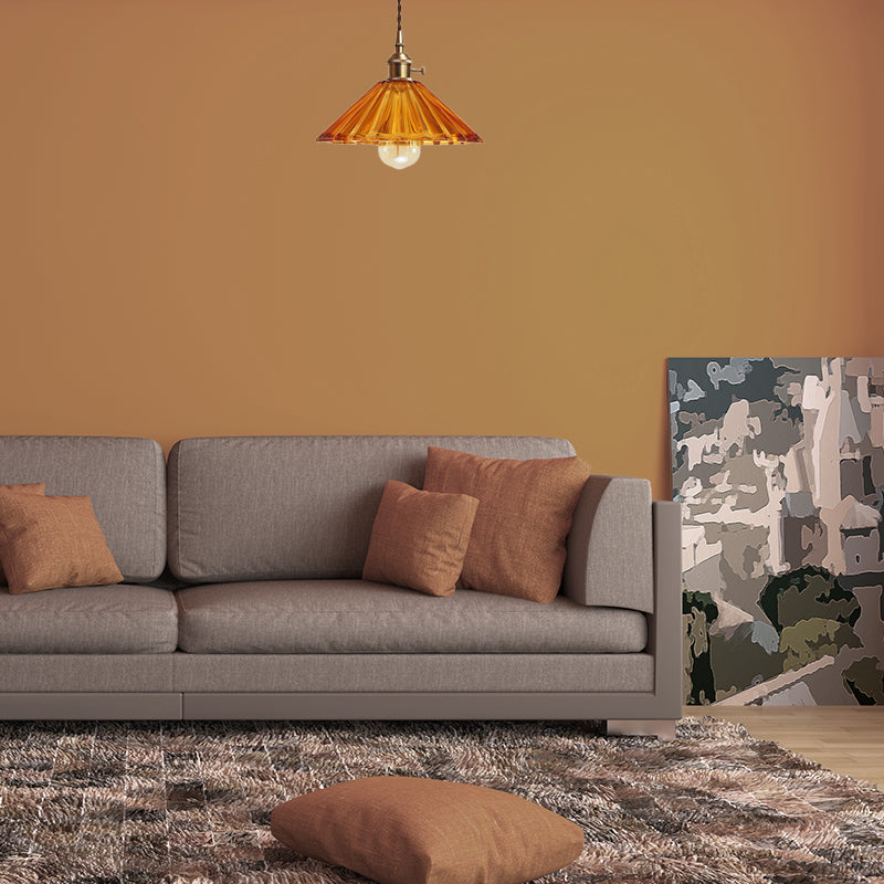 Caroline Scalloped Glass Pendant Lamp - Brass Accents for Contemporary Spaces