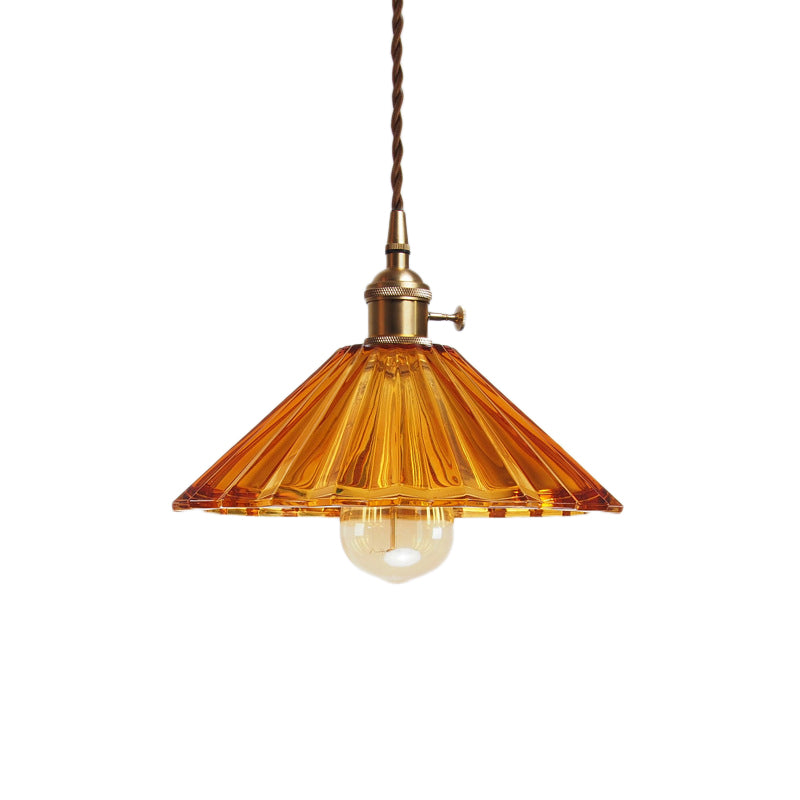Caroline Scalloped Glass Pendant Lamp - Brass Accents for Contemporary Spaces