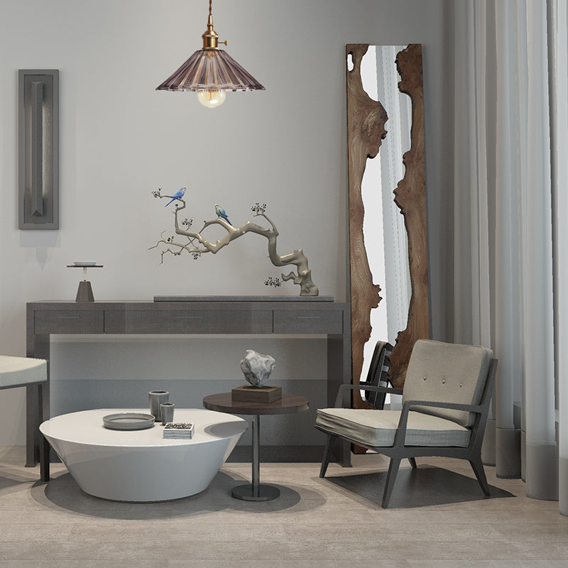 Caroline Scalloped Glass Pendant Lamp - Brass Accents for Contemporary Spaces