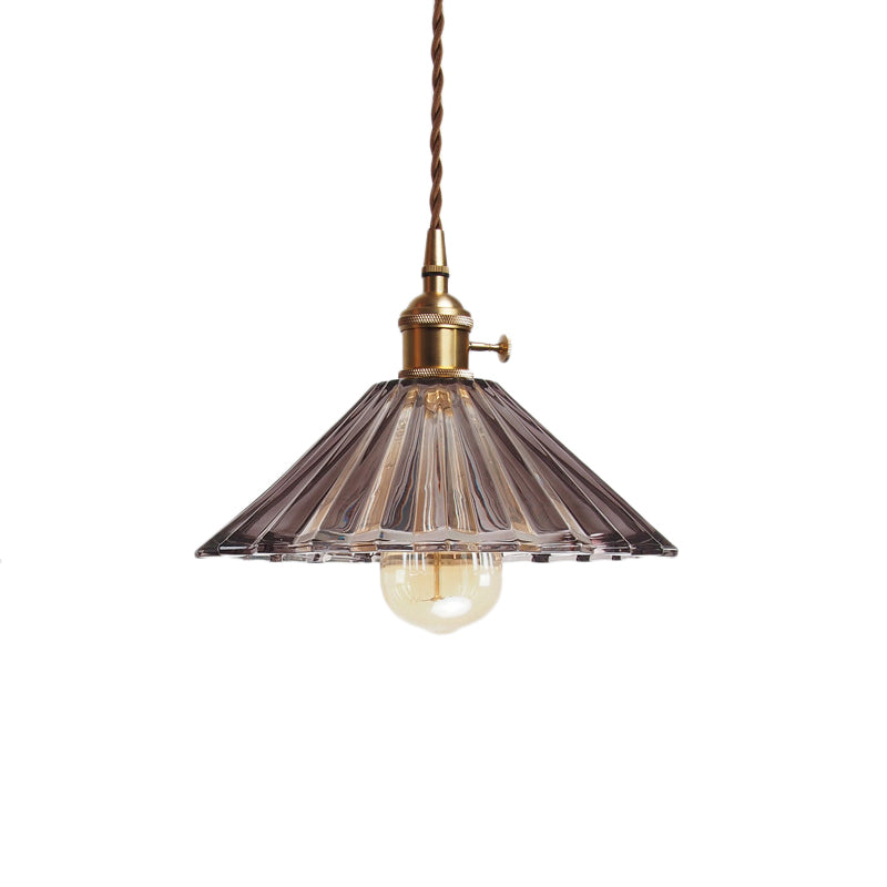 Caroline Scalloped Glass Pendant Lamp - Brass Accents for Contemporary Spaces