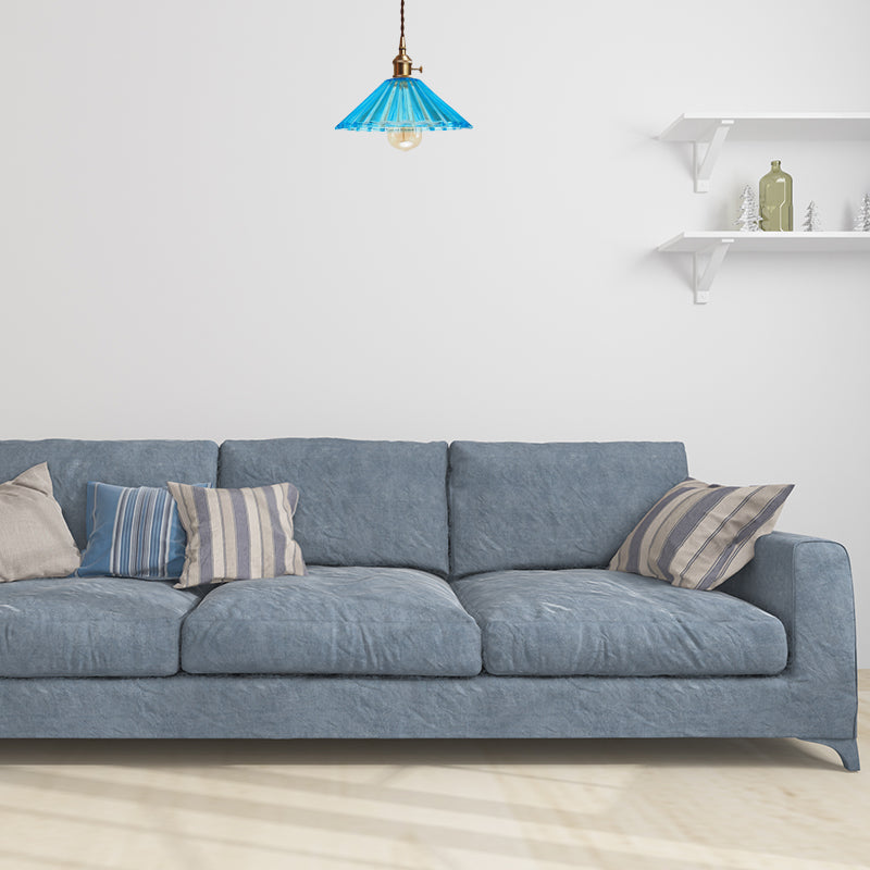 Caroline Scalloped Glass Pendant Lamp - Brass Accents for Contemporary Spaces