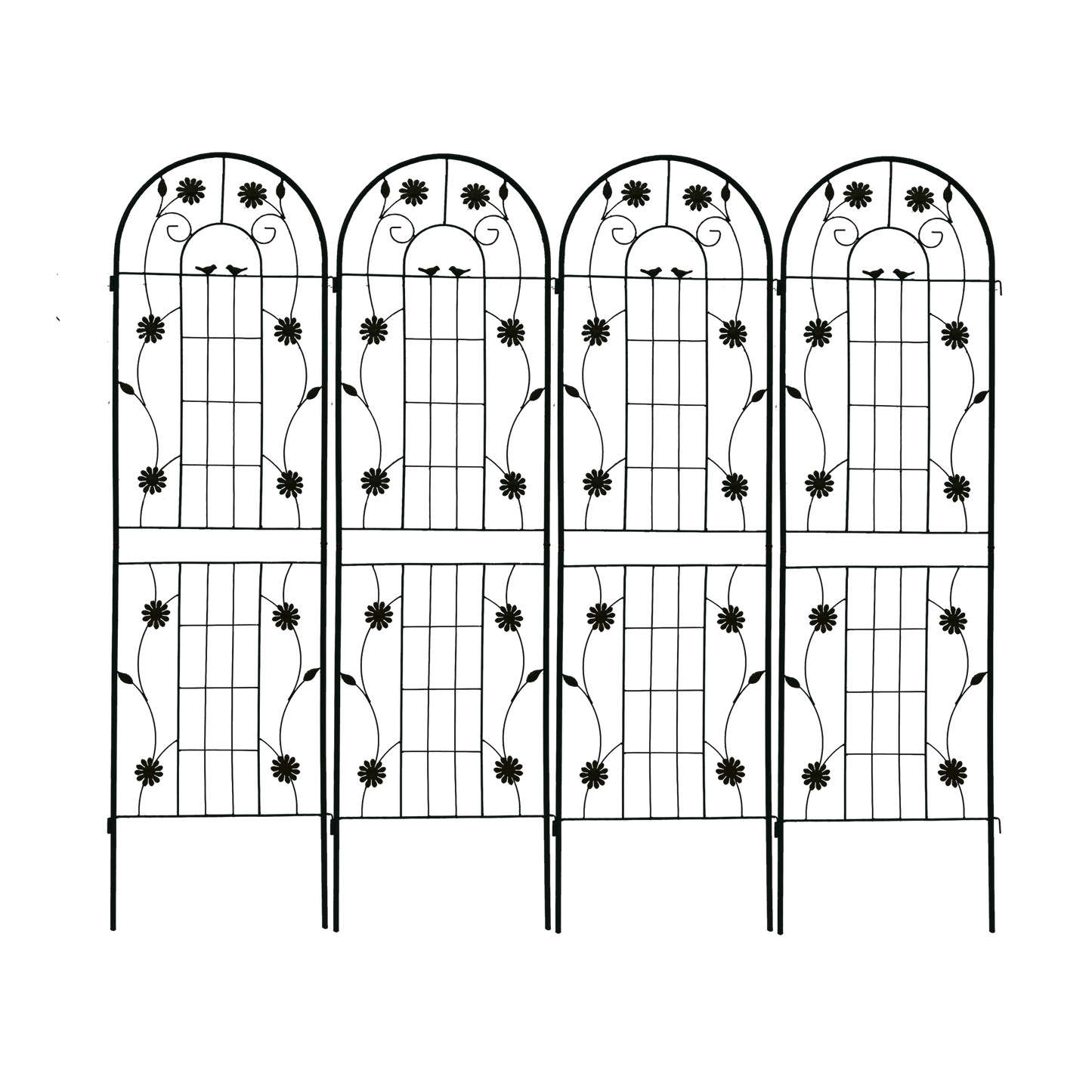 2 Pack Metal Garden Trellis 71' x 19.7' Rustproof Trellis for Climbing Plants Outdoor Flower Support Black