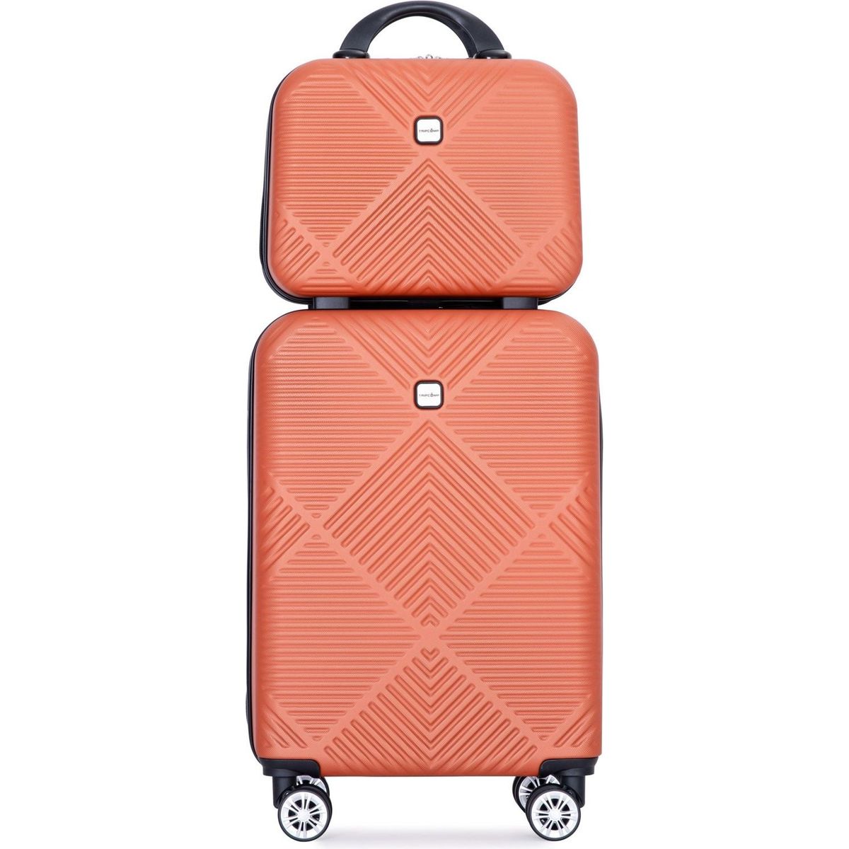 2Piece Luggage Sets ABS Lightweight Suitcase, Spinner Wheels, (20/14) DARK ORANGE
