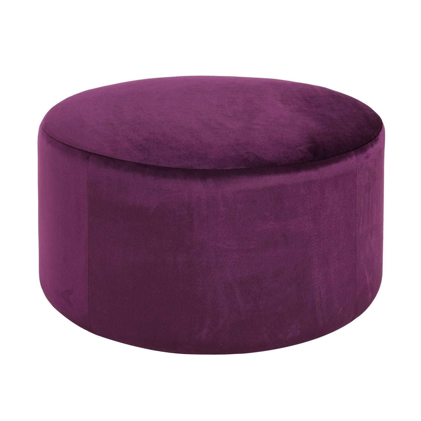 Velvet Round Ottoman,Purple
