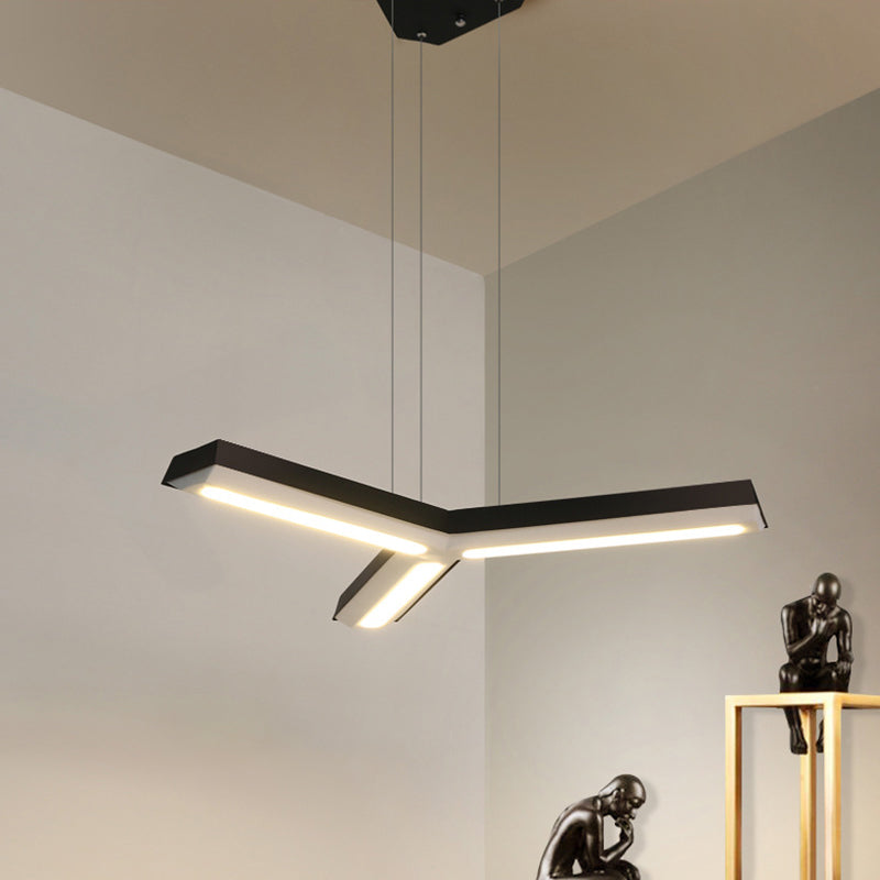 Ethan's Modern Y-Shaped LED Pendant Lamp: Enhance Your Office with Style and Efficiency