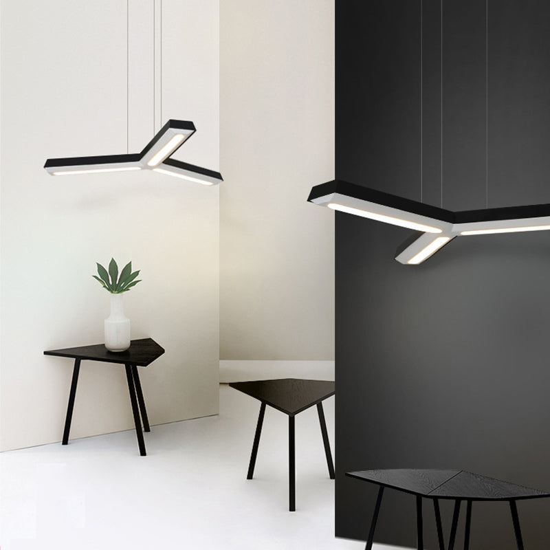 Ethan's Modern Y-Shaped LED Pendant Lamp: Enhance Your Office with Style and Efficiency