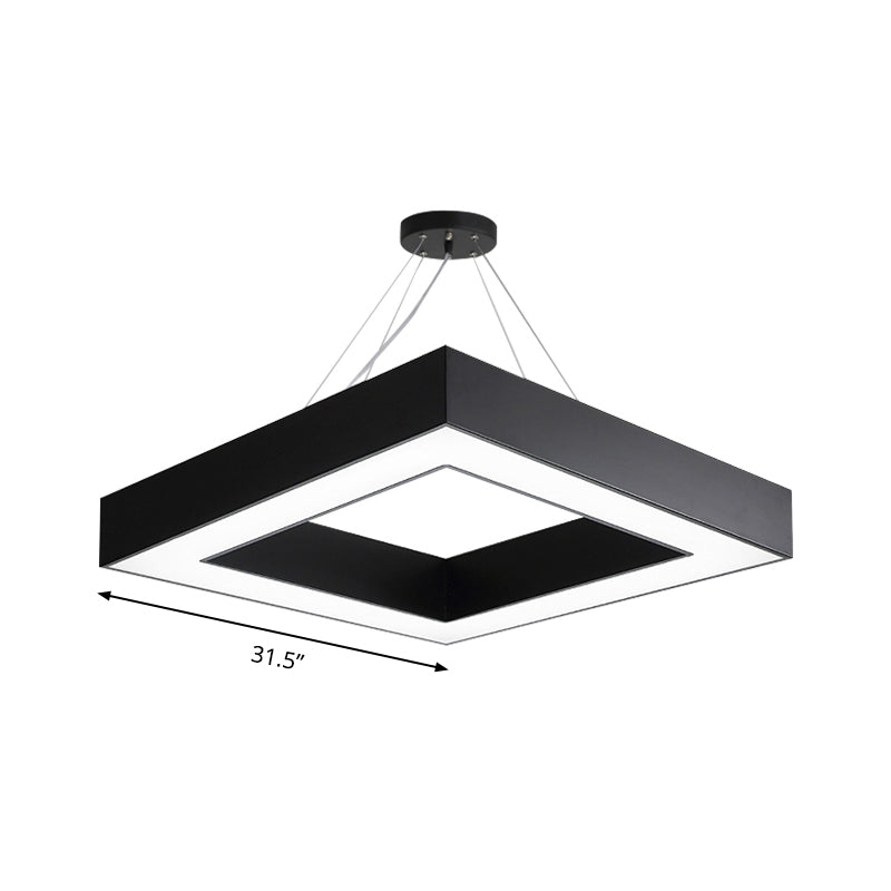 Ethan's Modern Black Pendant - Adjustable LED Light for Office (Multiple Sizes)