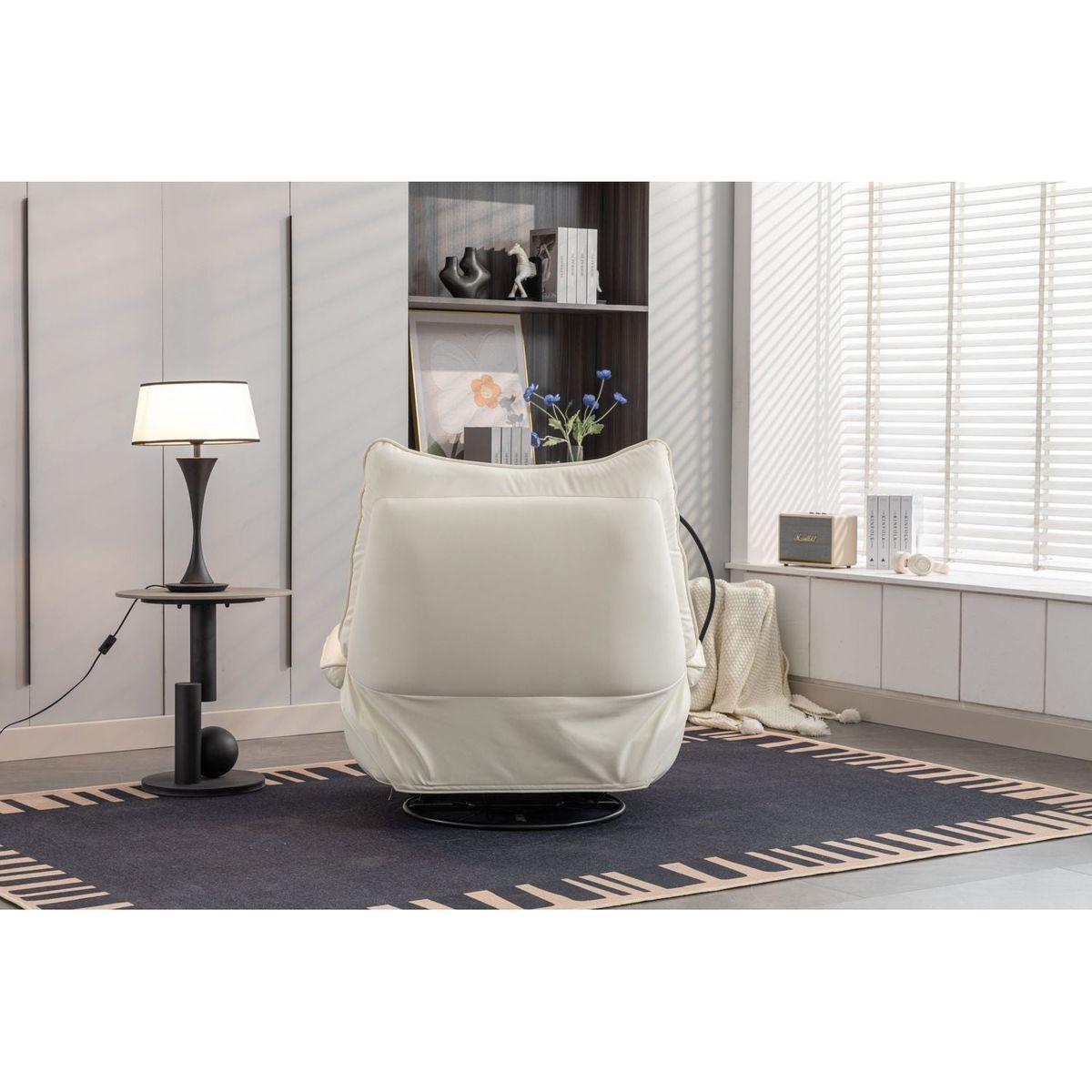 270 Swivel Glider Recliner Chair, Power Recliner Rocking Chair, USB Port Charge for Nursery Chair with Atmosphere Lamp for Living Room Bedroom Apartment