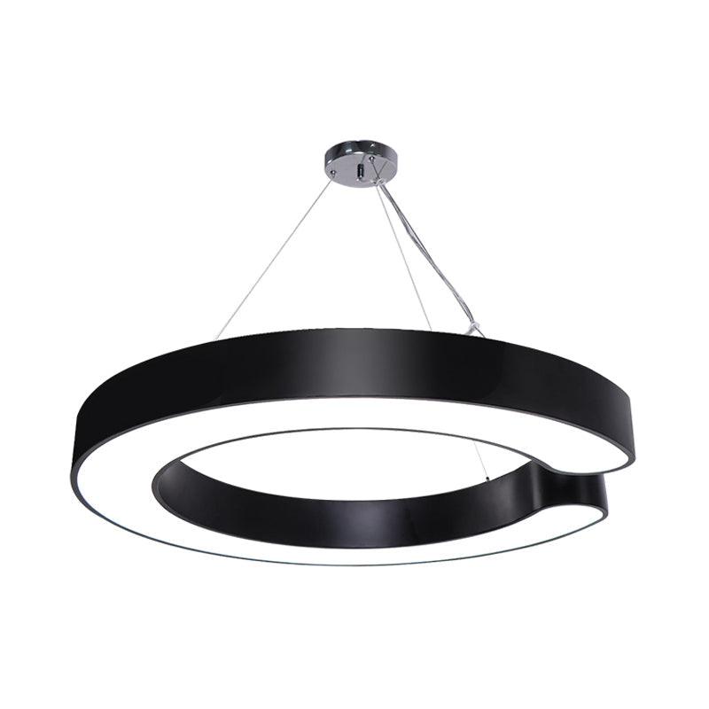 Blake's Bold C-Curve: Modern LED Pendant Lamp in Black or White