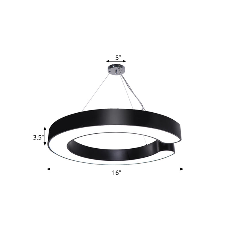 Blake's Bold C-Curve: Modern LED Pendant Lamp in Black or White