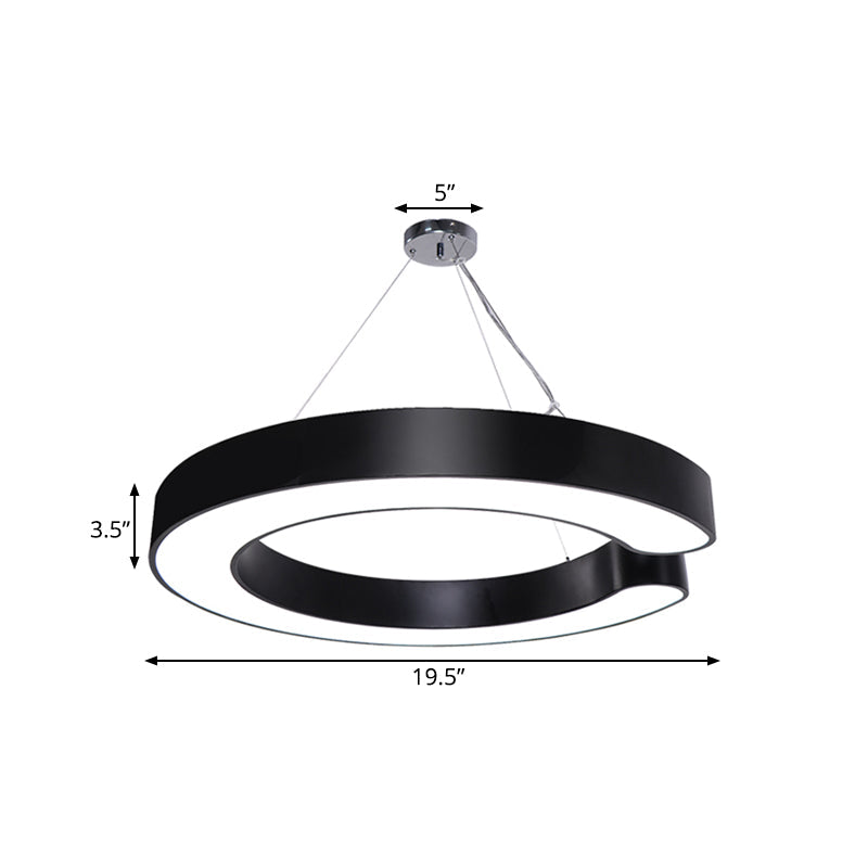 Blake's Bold C-Curve: Modern LED Pendant Lamp in Black or White