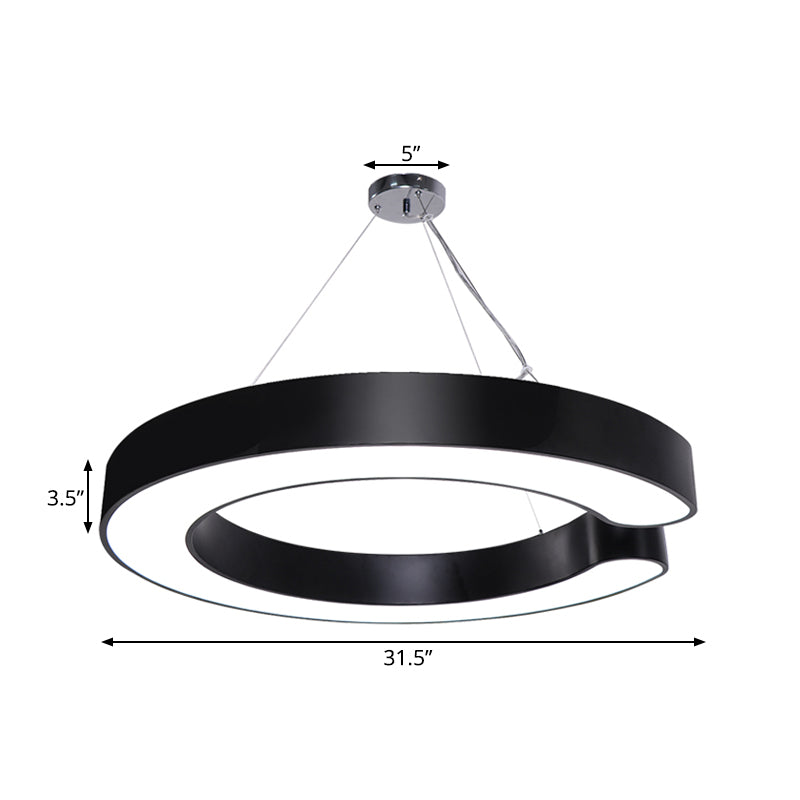 Blake's Bold C-Curve: Modern LED Pendant Lamp in Black or White