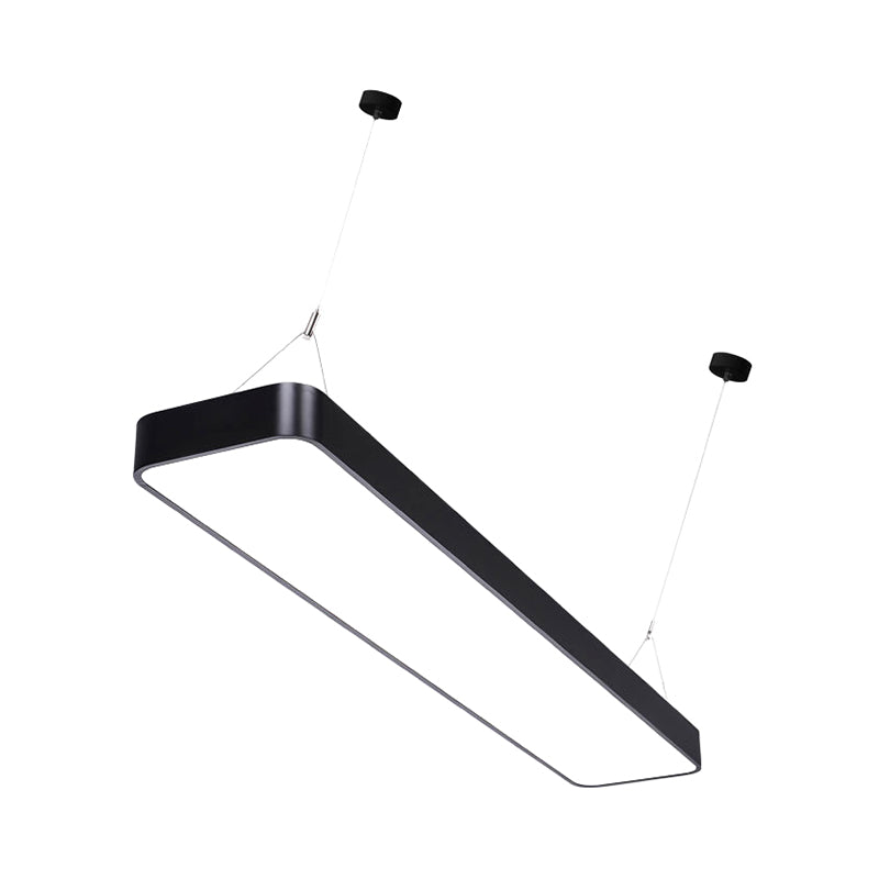 Amelia's Elegant Rectangle Pendant: Modern Illumination in Black & White