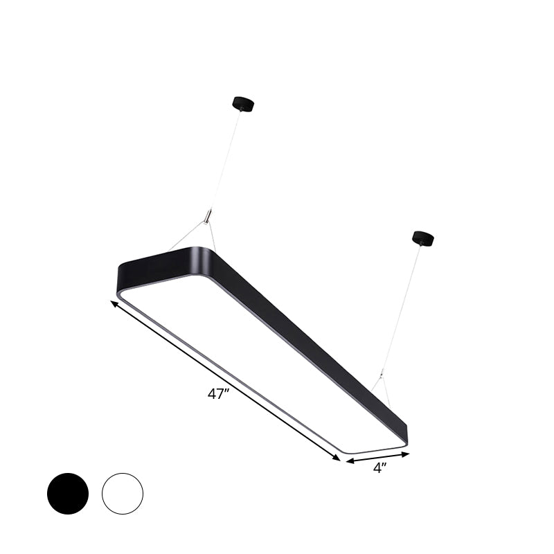 Amelia's Elegant Rectangle Pendant: Modern Illumination in Black & White