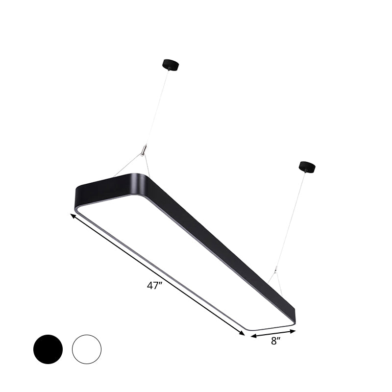 Amelia's Elegant Rectangle Pendant: Modern Illumination in Black & White