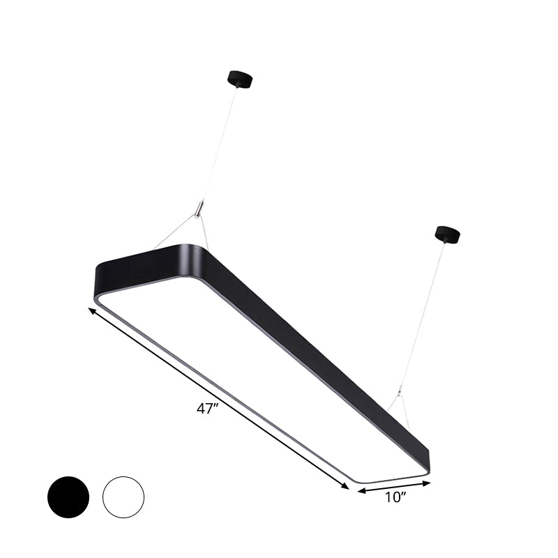 Amelia's Elegant Rectangle Pendant: Modern Illumination in Black & White
