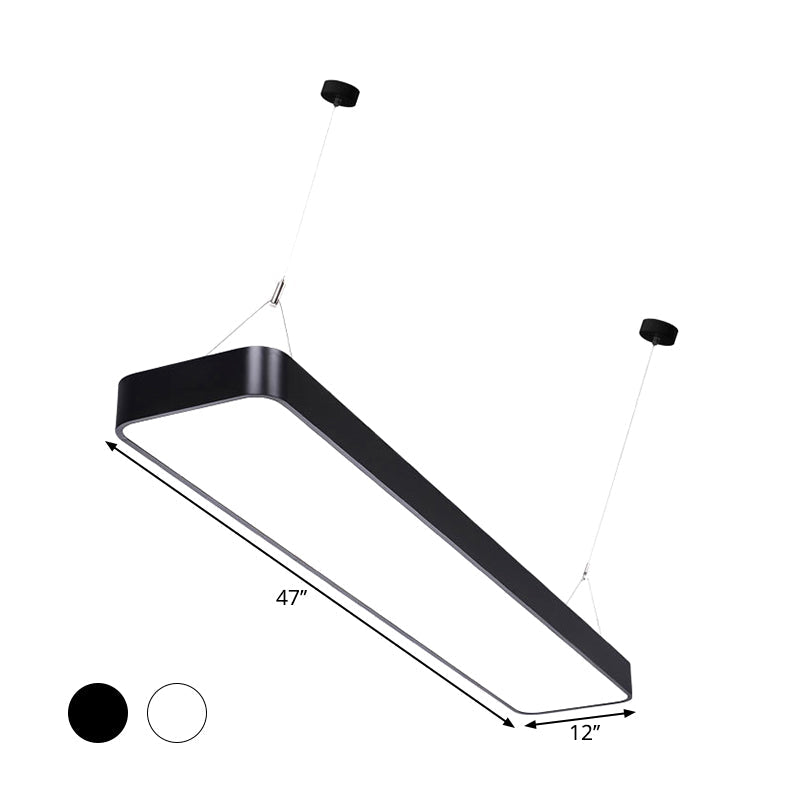 Amelia's Elegant Rectangle Pendant: Modern Illumination in Black & White