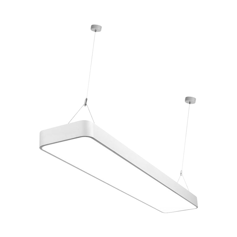 Amelia's Elegant Rectangle Pendant: Modern Illumination in Black & White